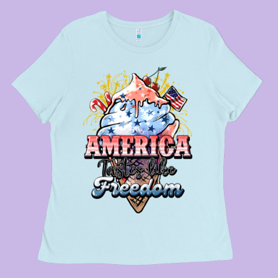 America Ice Cream Ladies Tee Designed By Howdyjamesfarm