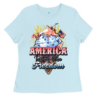 Baby Blue America ice cream Ladies Tee - HowdyJamesFarm