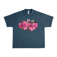 Midnight Navy I' m survivor Breast Cancer Urban Heavy Tee - FaDigitalArtStudio