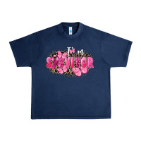 Navy I' m survivor Breast Cancer Urban Heavy Tee - FaDigitalArtStudio