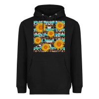 Black sunflower western seamless revize Heavyweight Hoodie - AdoDesignShop