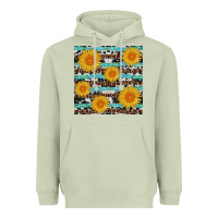 Matcha sunflower western seamless revize Heavyweight Hoodie - AdoDesignShop