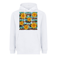 White sunflower western seamless revize Heavyweight Hoodie - AdoDesignShop