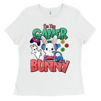 White I'm the game Bunny Easter day Ladies Tee - HowdyJamesFarm