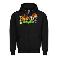 Black howdy halloween pumpkins Zipper Hoodie - AdoDesignShop