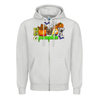 Dove Grey howdy halloween pumpkins Zipper Hoodie - AdoDesignShop