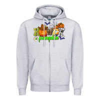 Heather Grey howdy halloween pumpkins Zipper Hoodie - AdoDesignShop
