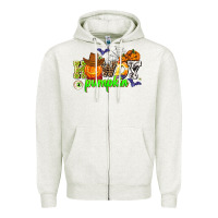 Oatmeal Heather howdy halloween pumpkins Zipper Hoodie - AdoDesignShop