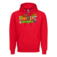 Red howdy halloween pumpkins Zipper Hoodie - AdoDesignShop