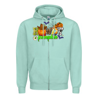 Seafoam howdy halloween pumpkins Zipper Hoodie - AdoDesignShop