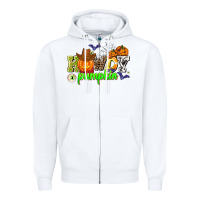 White howdy halloween pumpkins Zipper Hoodie - AdoDesignShop