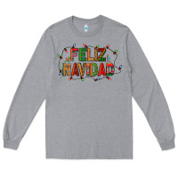 Heather Grey Feliz Navidad Long Sleeve Tee - BundleAndBundleShop