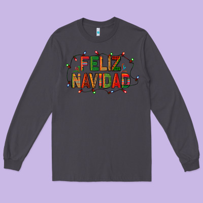 Feliz Navidad Long Sleeve Tee Designed By Bundleandbundleshop
