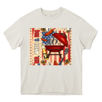 Cream red white and bbq usa flag Heavy Core Tee - TumblerDesignByShophia