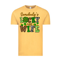 Vintage Mustard St. Patrick's Somebody’s lucky ass wife Vintage Tee - OliviaCreatesArt