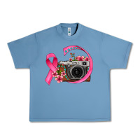 Pebble Blue floral cancer ribbon vintage camera Urban Heavy Tee - FaDigitalArtStudio