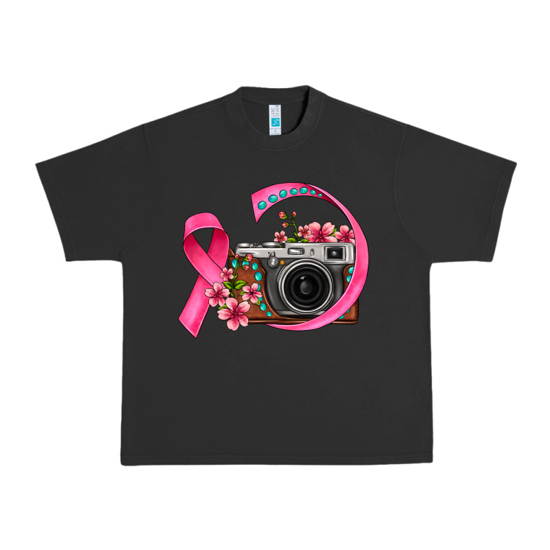 Floral Cancer Ribbon Vintage Camera Urban Heavy Tee by FaDigitalArtStudio | Teevron