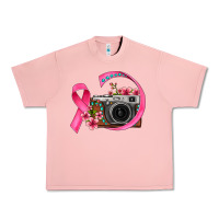 Salmon floral cancer ribbon vintage camera Urban Heavy Tee - FaDigitalArtStudio