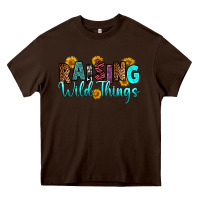 Chocolate Brown raising wild things Heavy Core Tee - RanaPortraitStore