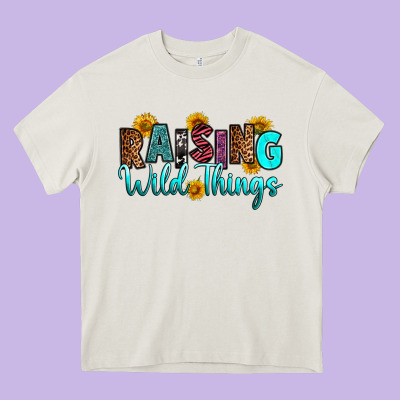 Raising Wild Things Heavy Core Tee Designed By Ranaportraitstore
