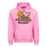 Fuchsia Pink peace love preschool Urban Hoodie - JahusDesignShop