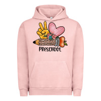 Pigment Salmon peace love preschool Urban Hoodie - JahusDesignShop