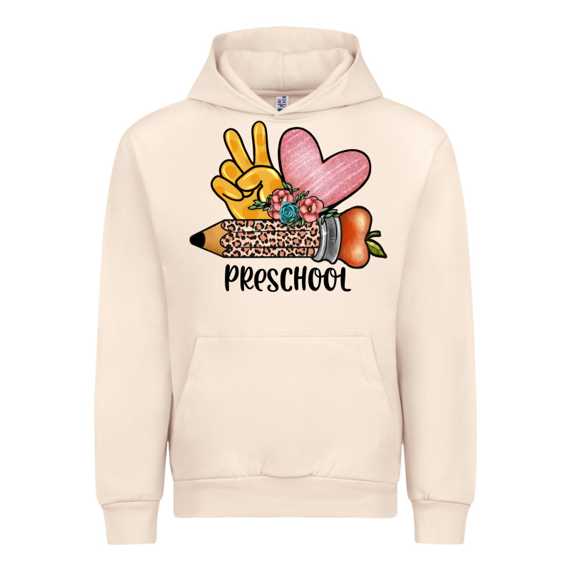 Peace Love Preschool Urban Hoodie by JahusDesignShop | Teevron