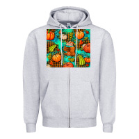 Heather Grey pumpkin spice and pumpkin Zipper Hoodie - AdoDesignShop