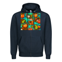 Navy pumpkin spice and pumpkin Zipper Hoodie - AdoDesignShop