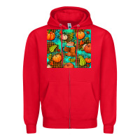 Red pumpkin spice and pumpkin Zipper Hoodie - AdoDesignShop