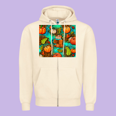 Pumpkin Spice And Pumpkin Zipper Hoodie Designed By Adodesignshop
