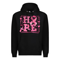Black hope breast cancer awareness ribbon Premium Hoodie - LillyAllenDesigns