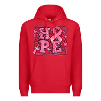 Red hope breast cancer awareness ribbon Premium Hoodie - LillyAllenDesigns