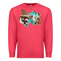 Cardinal cowhide leopard turquoise patch Premium Sweatshirt - AdoDesignShop