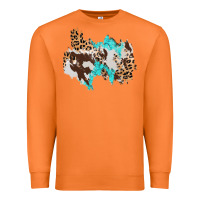Carrot cowhide leopard turquoise patch Premium Sweatshirt - AdoDesignShop