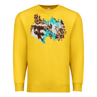 Lemon cowhide leopard turquoise patch Premium Sweatshirt - AdoDesignShop