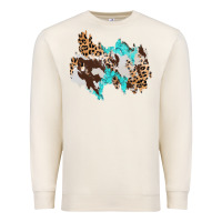 Sandshell cowhide leopard turquoise patch Premium Sweatshirt - AdoDesignShop