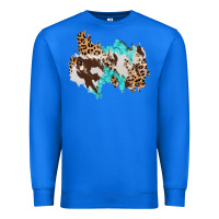 True Royal cowhide leopard turquoise patch Premium Sweatshirt - AdoDesignShop