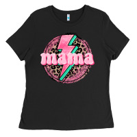 Black Mama leopard background Mother's Day Ladies Tee - CowGirlArtShop