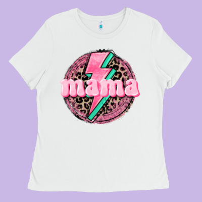 Mama Leopard Background Mother's Day Ladies Tee Designed By Cowgirlartshop