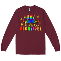 Burgundy Gay Love Is Beautiful Pride Lgbtq Long Sleeve Tee - BundleAndBundleShop