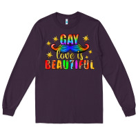 Plum Gay Love Is Beautiful Pride Lgbtq Long Sleeve Tee - BundleAndBundleShop