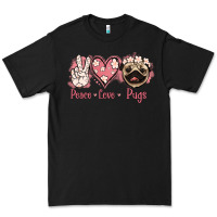 Black Peace Love Pugs Premium Tee - Jasminsmagicworld