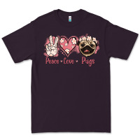Plum Peace Love Pugs Premium Tee - Jasminsmagicworld