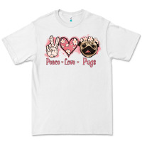 White Peace Love Pugs Premium Tee - Jasminsmagicworld