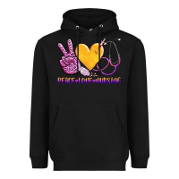 Black peace love nursing Heavyweight Hoodie - AdoDesignShop