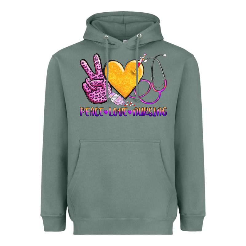 Peace Love Nursing Heavyweight Hoodie by AdoDesignShop | Teevron