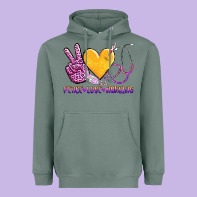 Peace Love Nursing Heavyweight Hoodie Designed By Adodesignshop