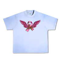 Grape Ice Breast Cancer ribbon with angel wings Urban Heavy Tee - FaDigitalArtStudio