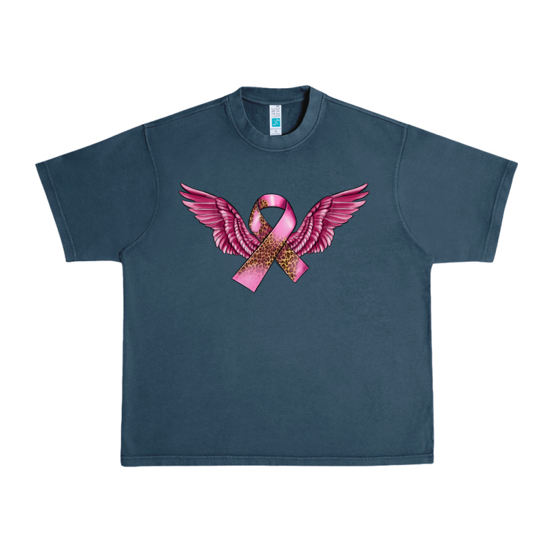 Breast Cancer Ribbon With Angel Wings Urban Heavy Tee by FaDigitalArtStudio | Teevron